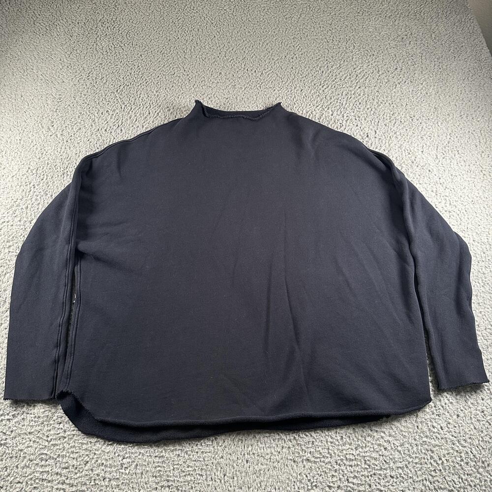 Frank & Eileen Tee Lab Sweatshirt Womens S Black Mock Neck Pullover Relaxed